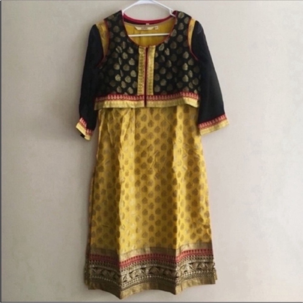 Kashish Yellow Churidar Kurta with koti Vest Small Punjabi Bollywood Indian - Picture 15 of 15
